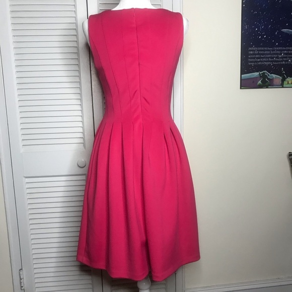 NWOT Calvin Klein Hot Pink Pleated Dress - Size 6 - Picture 6 of 6